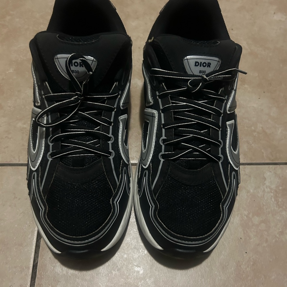 Dior Black Sneakers with Breathable Mesh and Supportive Ankle Collar